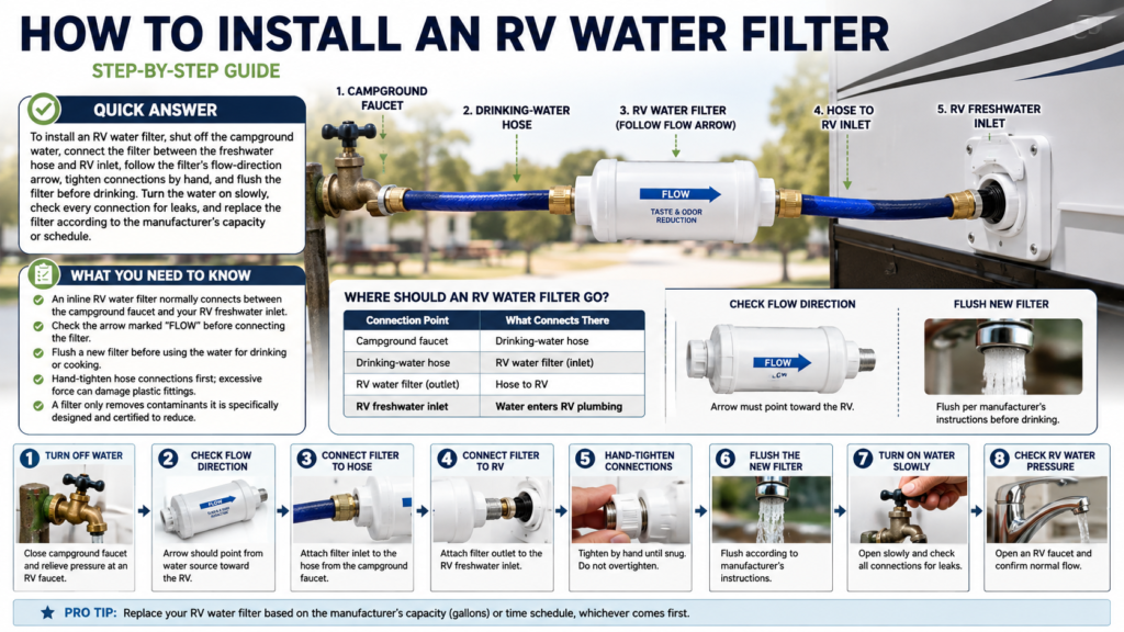 How to install an RV water filter step by step