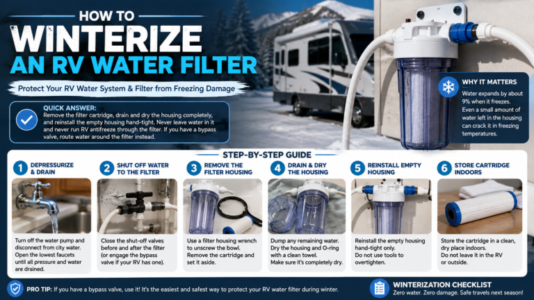 How to winterize an RV water filter step by step
