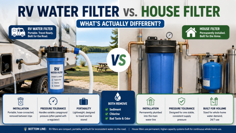 RV water filter vs house water filter comparison