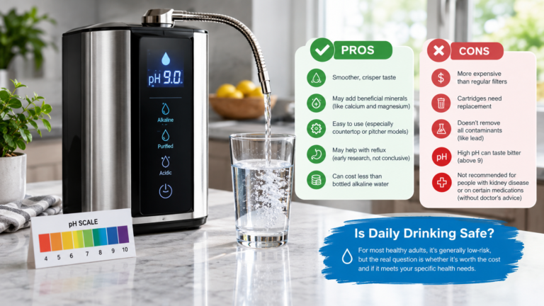 Alkaline water filter pros and cons for daily drinking