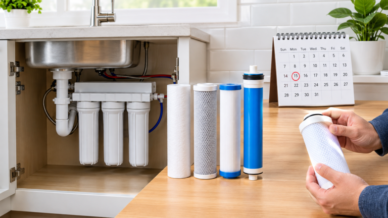 How long an under-sink water filter cartridge lasts before replacement